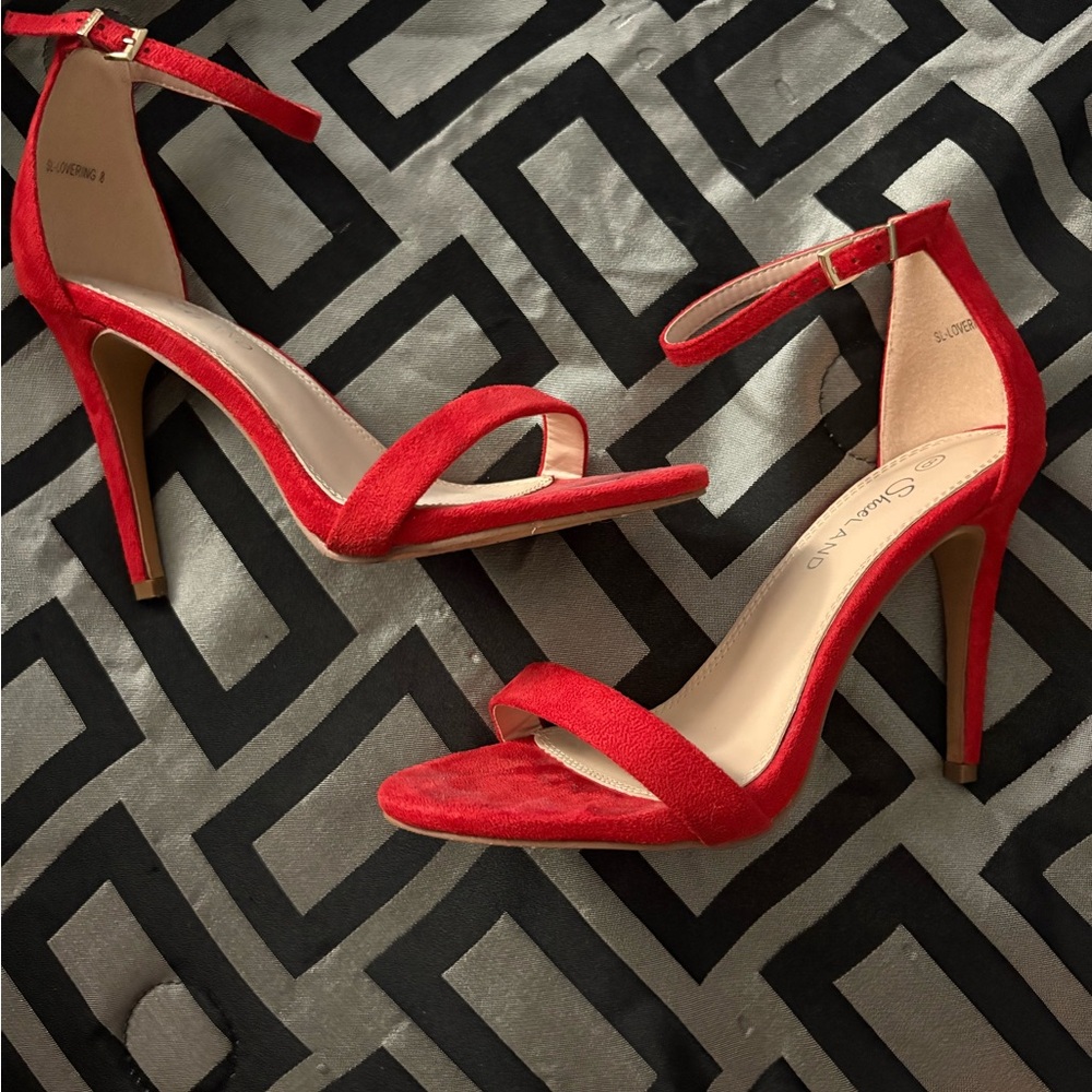 Red heel sandals